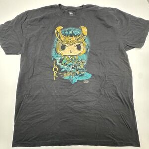 Funko POP! Tee Marvel Villains Loki Men's 2XL Black T-Shirt